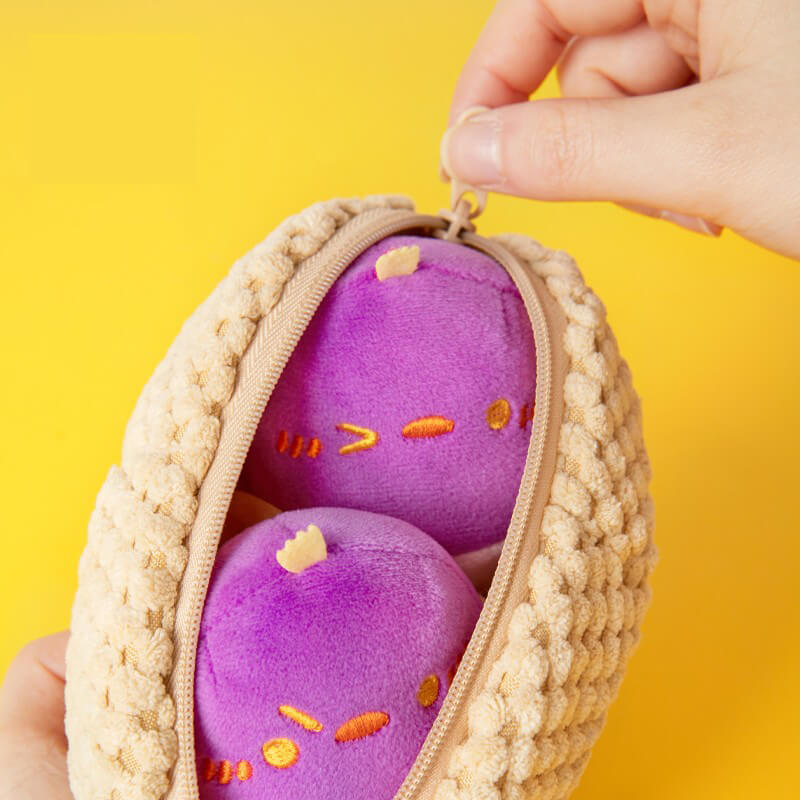 Cute Duck & Peanuts Stuffed Plush Bag Charm
