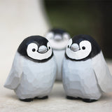 Handmade Carved Emperor Penguins Figurine