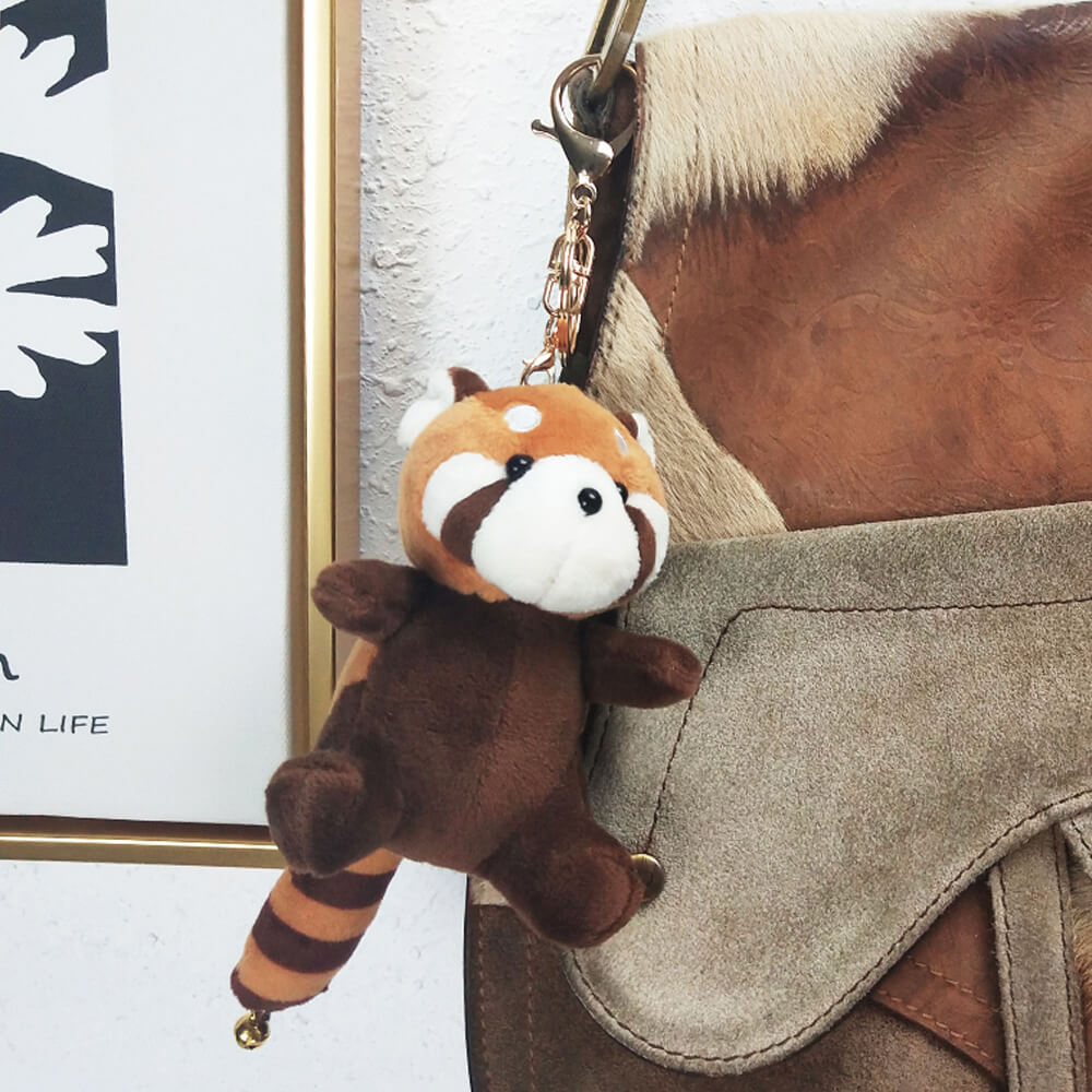 Red Panda Plush Bag Charm, Stuffed Animal Keychain