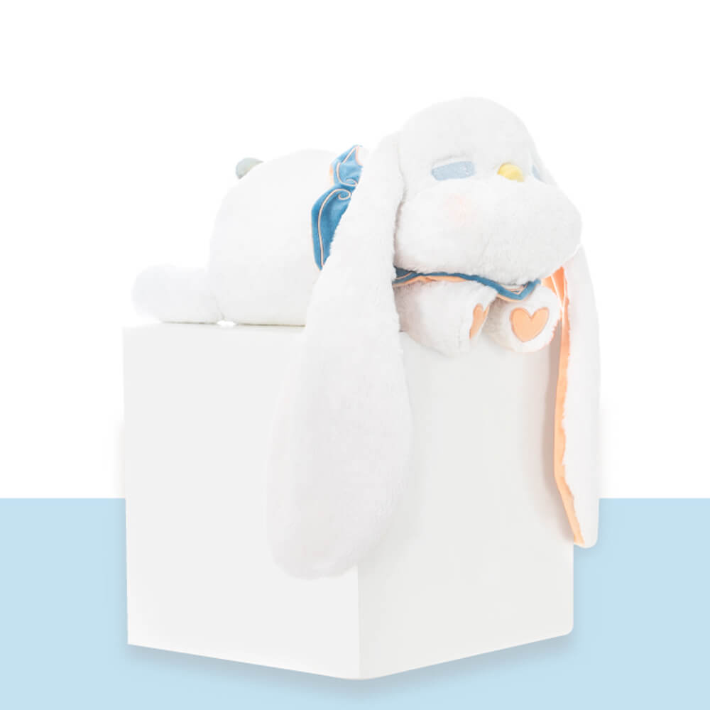 Cartoon Long-eared Rabbit Plush Toy with Flannel Blanket