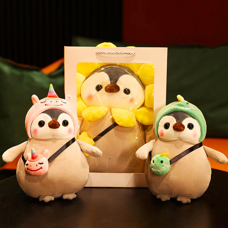 Cute Penguin Stuffed Animal in Cute Costume