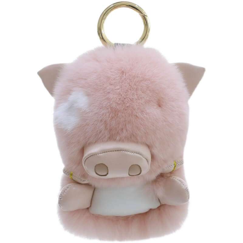 Fluffy Stuffed Pig Bag Charm