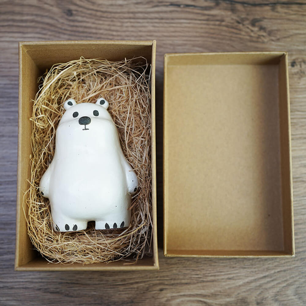 Handmade Polar Bear Ceramics Figure