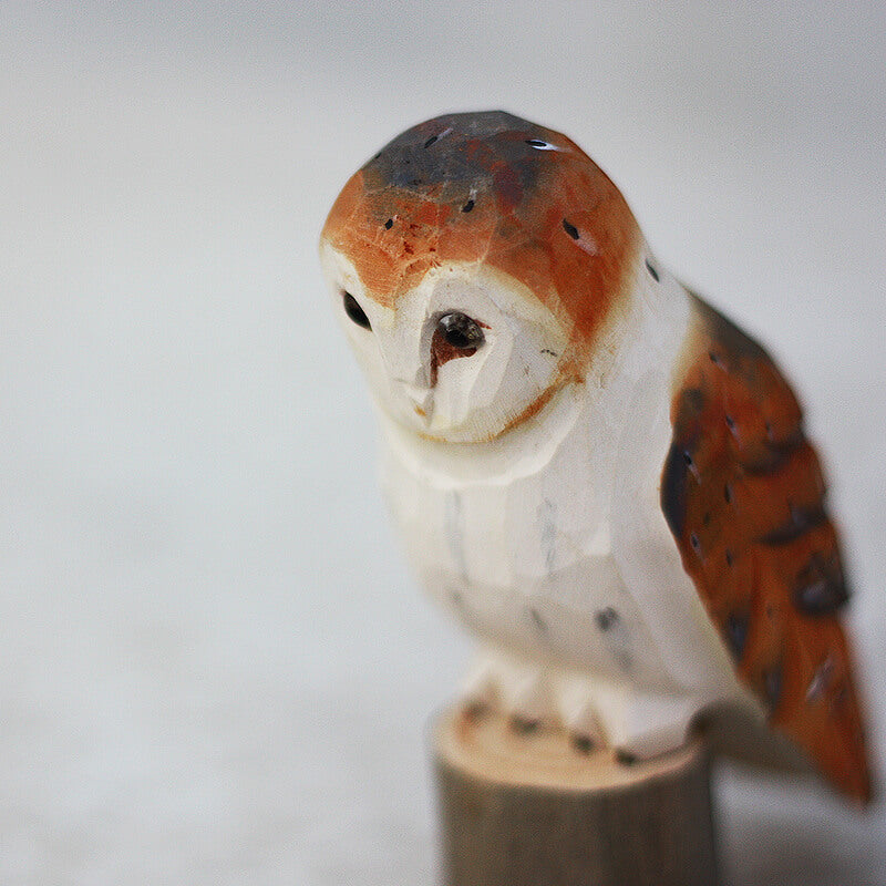 Handmade Carved Owl Figurine