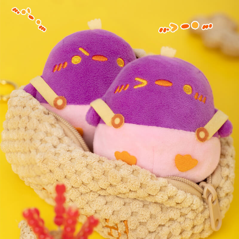 Cute Duck & Peanuts Stuffed Plush Bag Charm