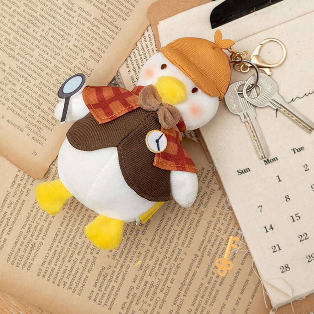 Cute Detective Duck Stuffed Animal Bag Charm