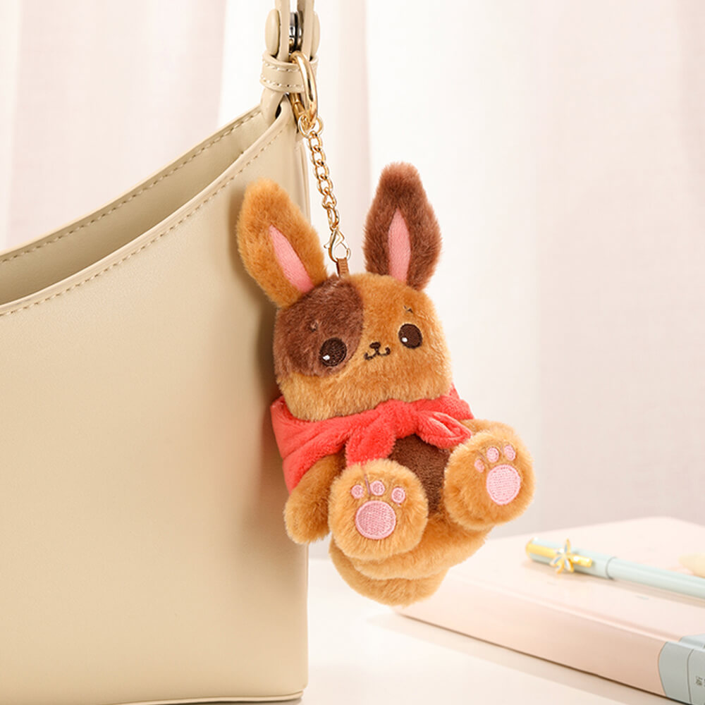 Cute Rabbit Plush Bag Charm, Stuffed Bunny Keychain