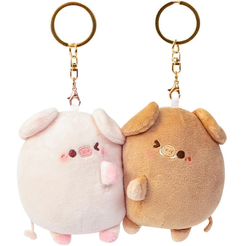Couple Pig Bag Charm Keychain with Magnet