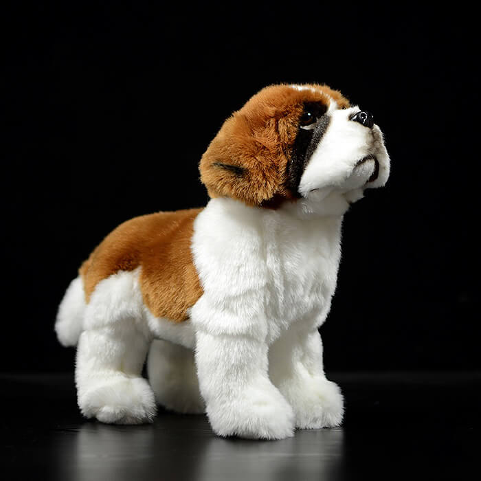 Realistic Saint Bernard Dog Stuffed Animal Plush Toy