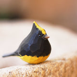 Handmade Carved Wooden Sultan Tit Bird Figurine