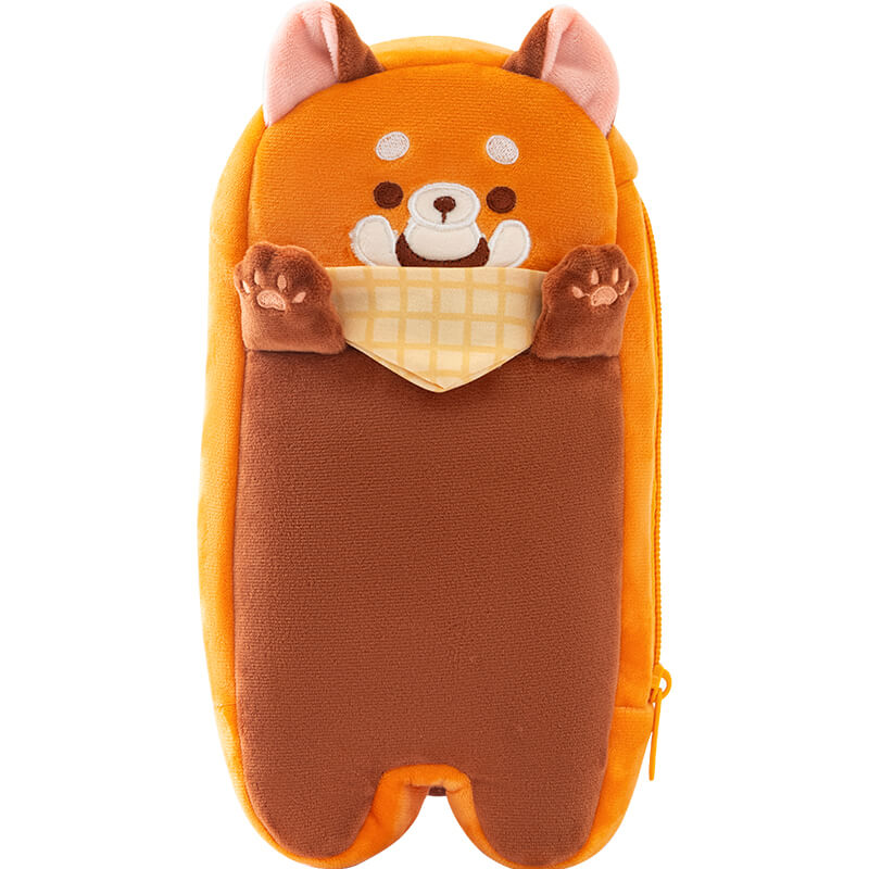 Plush Red Panda Pencil Bags, Multi-function Storage Zipper Bags