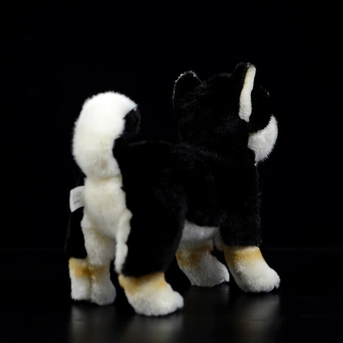 Realistic Black Husky Dog Stuffed Animal Plush Toy