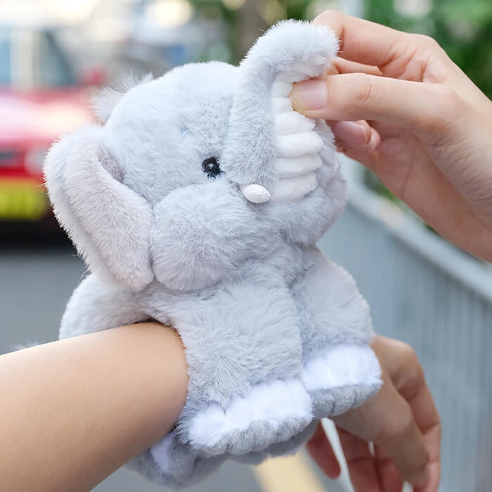 Asian Elephant Stuffed Plush Slap Bracelet