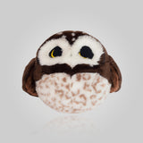 Chubby Northern Saw-Whet Owl Plush Stuffed Animal Round Pillow