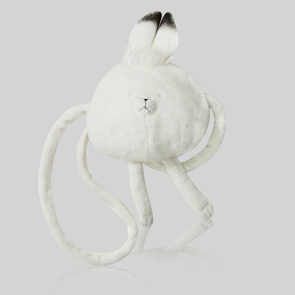Cute Fluffy White Arctic Hare Bag Crossbody