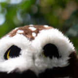 Chubby Northern Saw-Whet Owl Plush Stuffed Animal Round Pillow