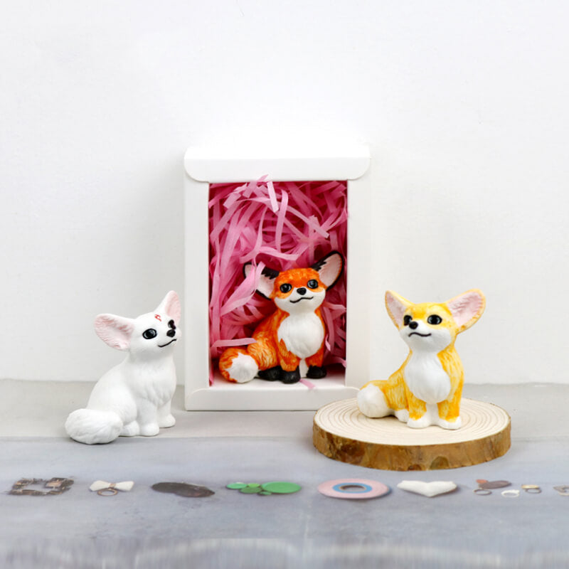 Ceramic Fennec Fox Figurine