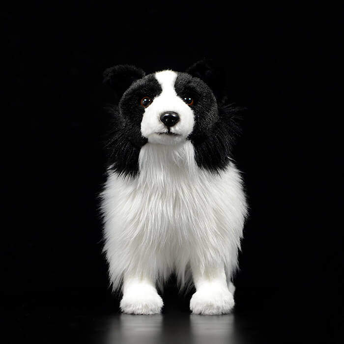 Realistic Border Collie Dog Stuffed Animal Plush Toy