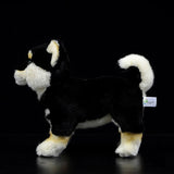 Realistic Black Husky Dog Stuffed Animal Plush Toy