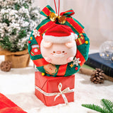 Christmas Plush Pig Wreath, Holiday Home Decoration