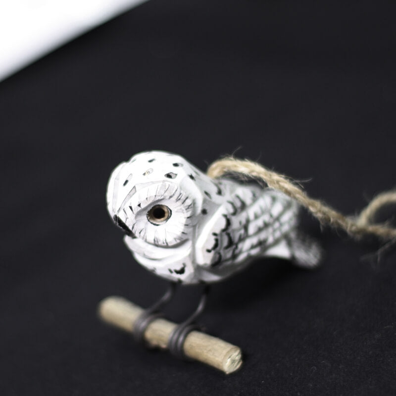 Handmade Carved Owls Figurine