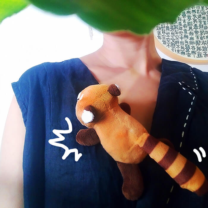 Red Panda Stuffed Plush Brooch, Animal Pin