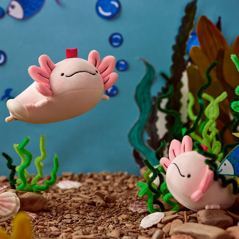 Little Axolotl Plush Bag Charm, Stuffed Animal Keychain