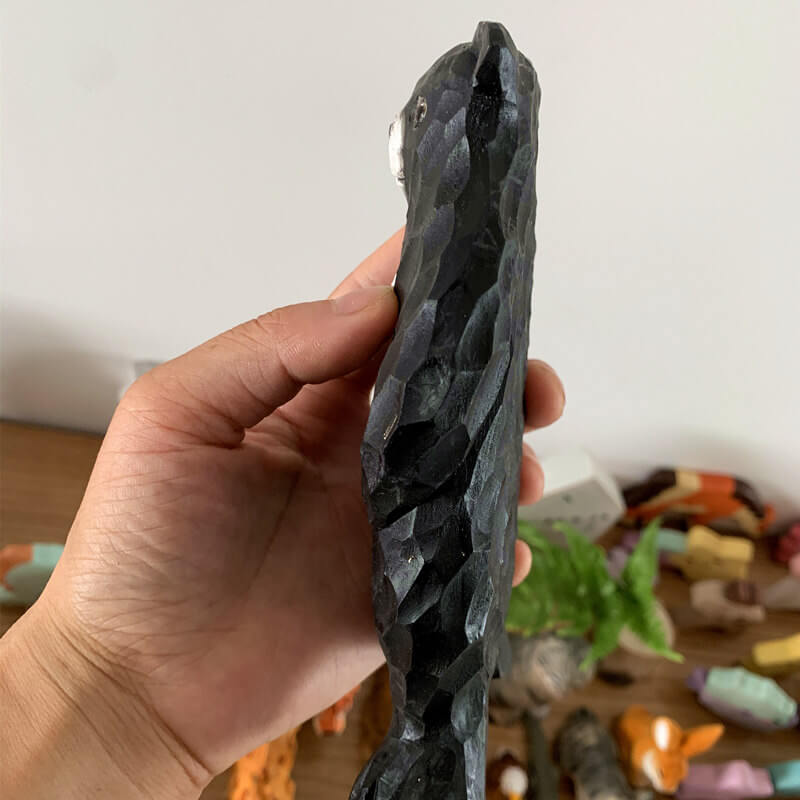 Handmade Carved Black Bear Figurine