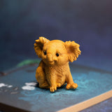 Hand-Carved Realistic Boxwood Koala Figurine