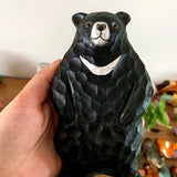 Handmade Carved Black Bear Figurine