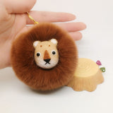 Handmade Wool Felt Lion Bag Charm, Keychain