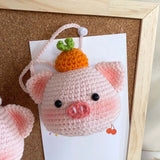 Handmade Crocheter Pig Bag Charm