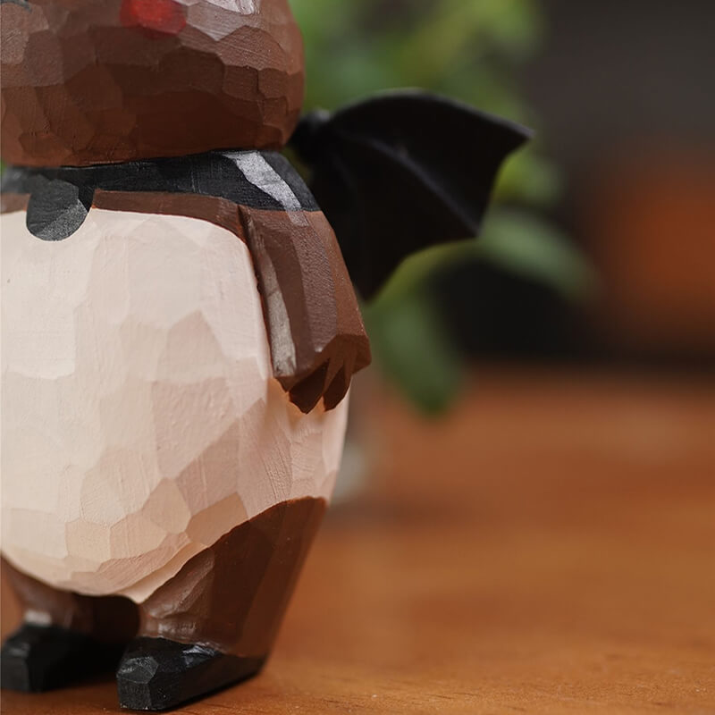 Handmade Carved Cartoon Bear Figurine