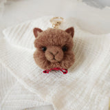 Handmade Wool Felt Alpaca Face Bag Charm, Keychain