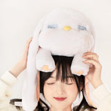 Cartoon Long-eared Rabbit Plush Toy with Flannel Blanket