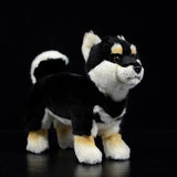 Realistic Black Husky Dog Stuffed Animal Plush Toy
