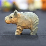 Handmade Carved Hippo Figurine