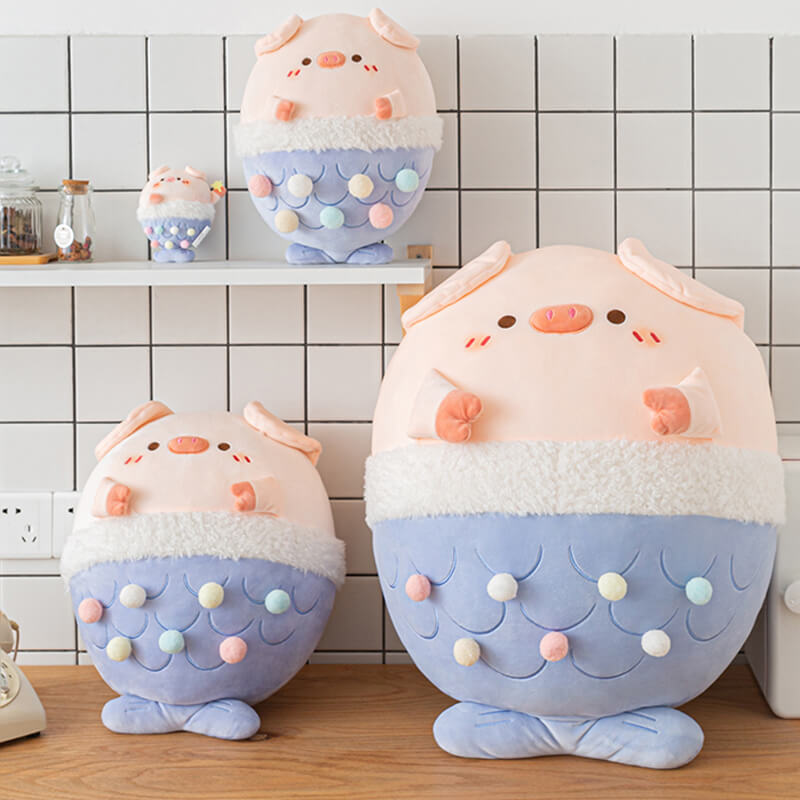 Chubby Pig Mermaid Stuffed Animal Plush