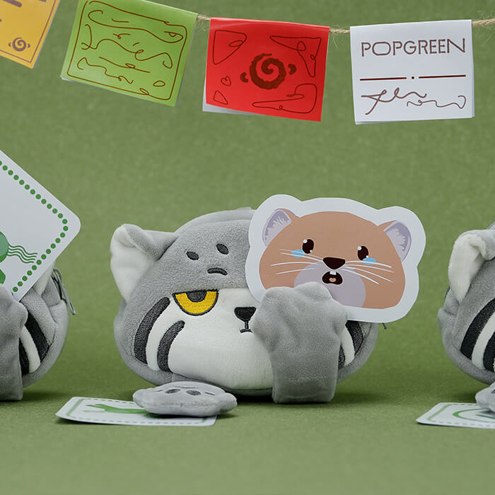 Cute Pallas's cat Zippered Coin Purse, Animal Money Bag