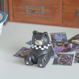 Handmade Carved Bear Pen Stand, Wood Cell Phone Stand