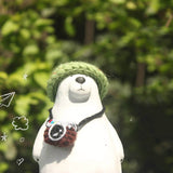 Handmade Polar Bear Ceramic Figurine, Home Ornaments