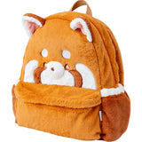 Red Panda Fluffy Backpack, Animal Book Bag