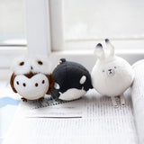 Soft Stuffed Arctic Hare/Killer Whale/Owl Plush Backpack Clip Keychain Purse Pendant