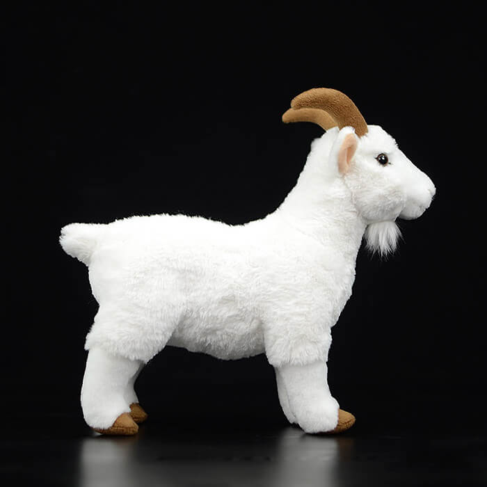 Realistic White Goat Stuffed Animal Plush Toy