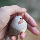 Handmade Carved Wooden Zebra Finch Bird Figurine
