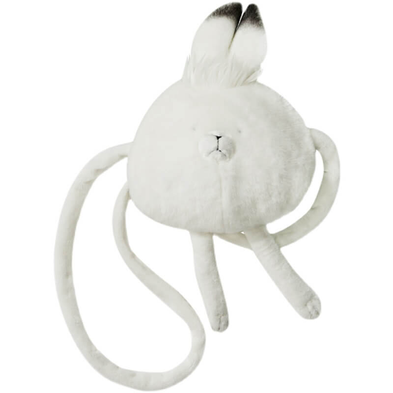 Cute Fluffy White Arctic Hare Bag, Rabbit Crossbody Bag