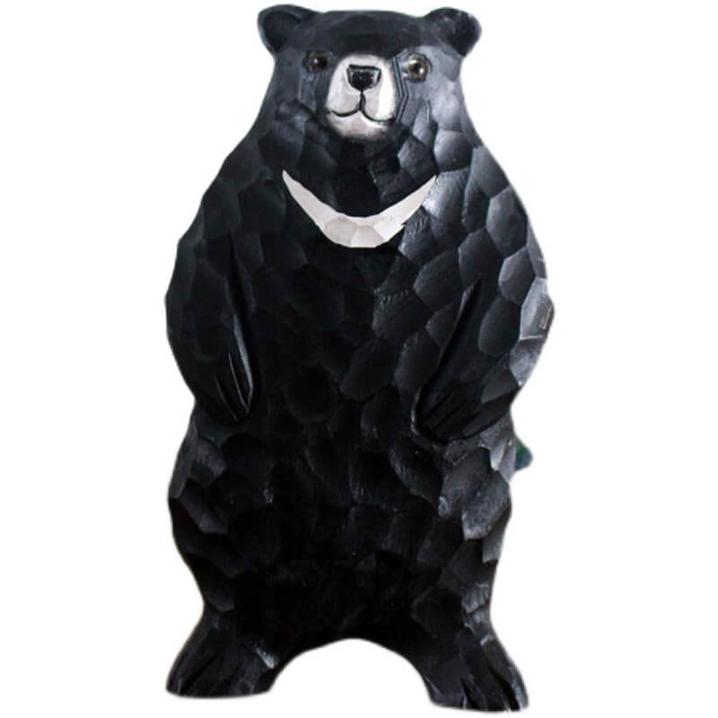 Handmade Carved Black Bear Figurine
