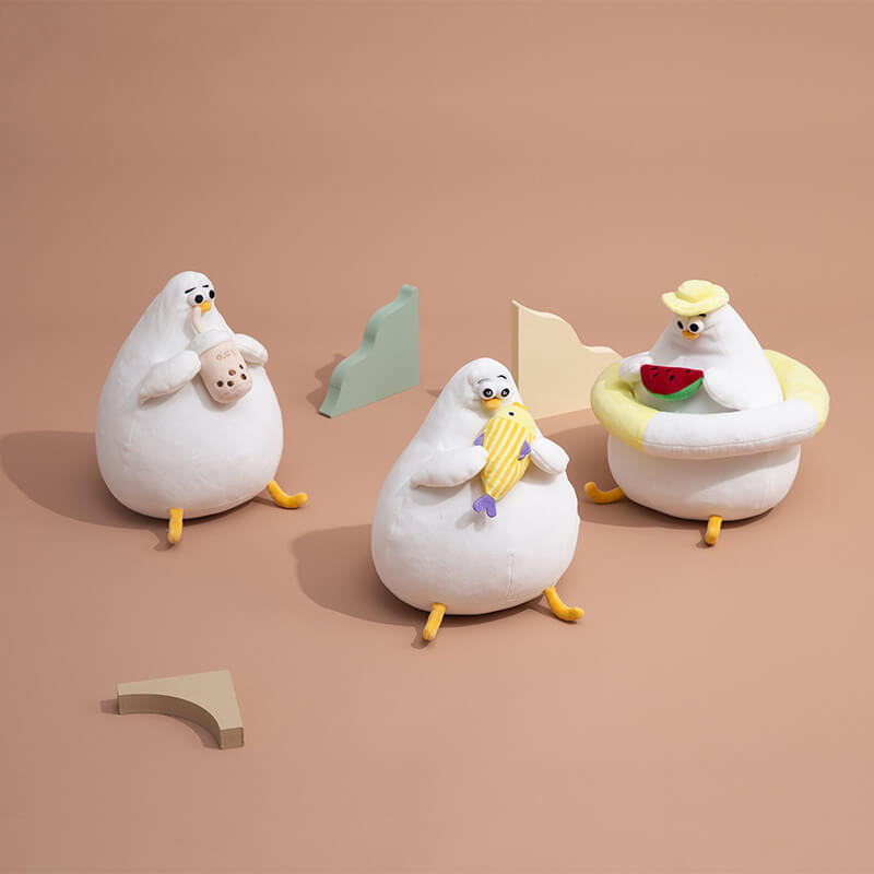 Chubby Holiday Seagull Stuffed Animal Plush Toy