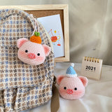 Handmade Crocheter Pig Bag Charm