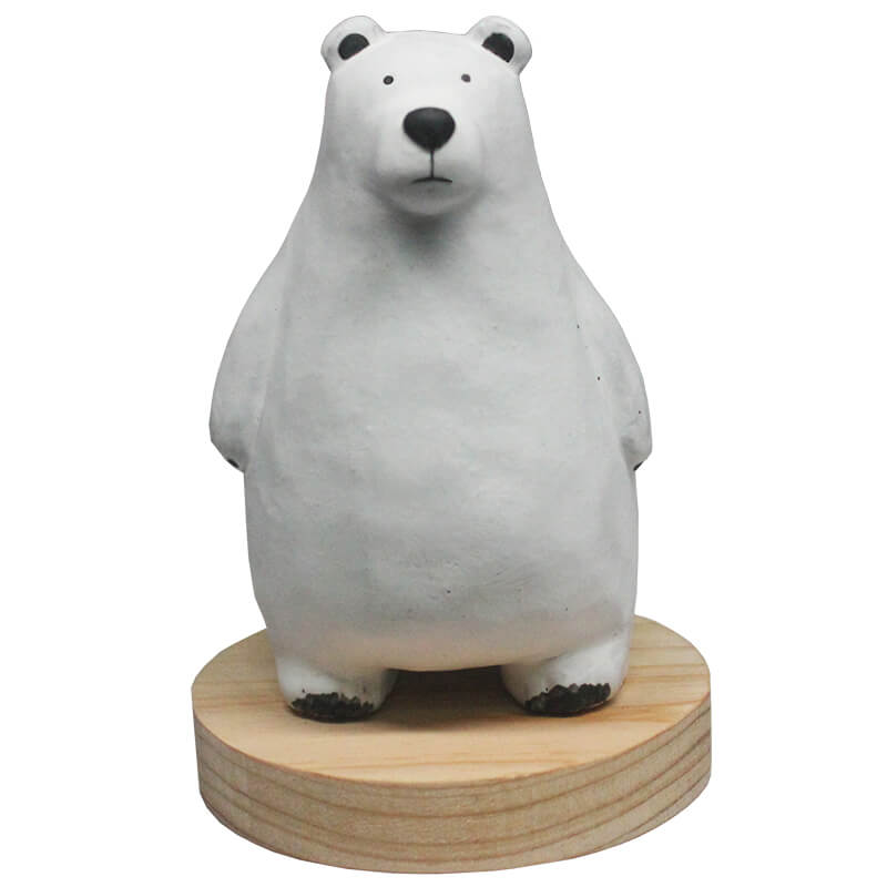 Handmade Polar Bear Ceramic Figurine, Home Ornaments